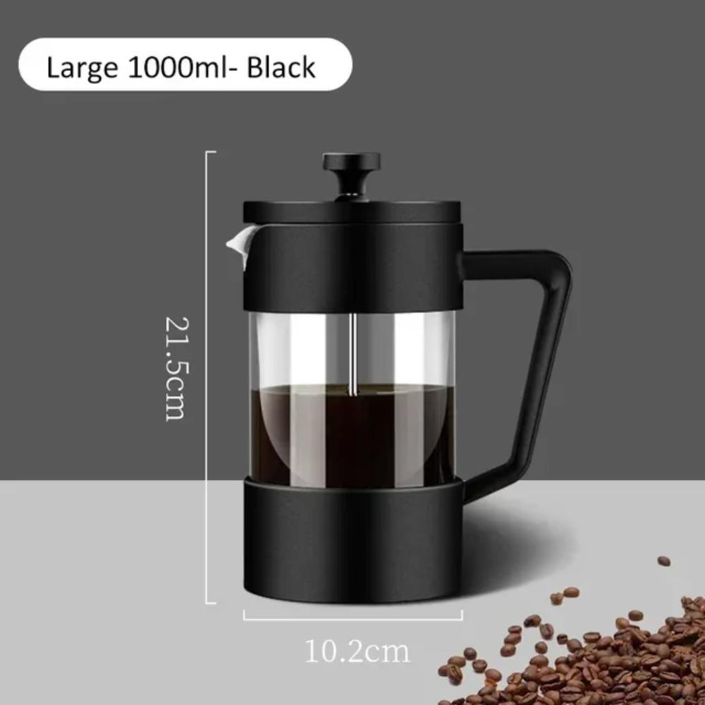 Cafetieră cu presă franceză, 350 ml/600 ml/1000 ml, sticlă borosilicată de înaltă calitate, spumă de lapte, accesorii pentru cafea