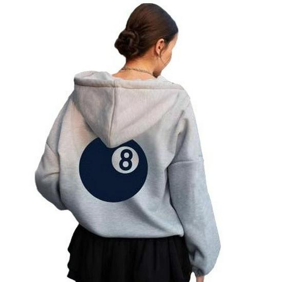 

Худи с длинным рукавом и принтом снукера номер 8 Medium