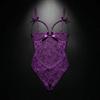 Open Crotch Women Underwear Deep V Lace Sling Nightwear Sweet Lace Bow Bodysuit  Home