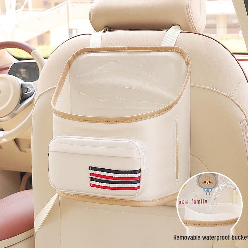 Multifunctional Car Seat Back Organizer with iPad Holder and Trash Can