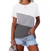 Women's Summer Color Matching Top Casual Short Sleeve Crew Neck T-Shirt