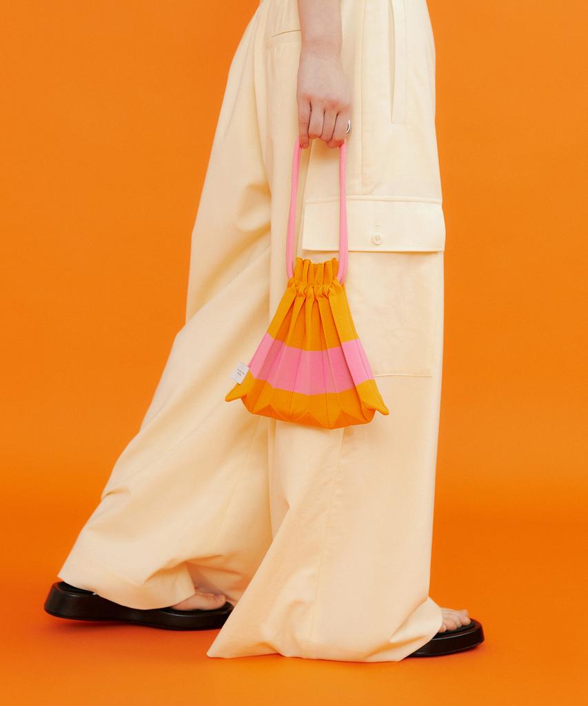 Pleatsmama Handle Bubble Bag Orange