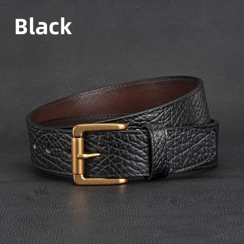 

Meier Top grain leather belt - men s business casual pin buckle versatile pants belt 110cm