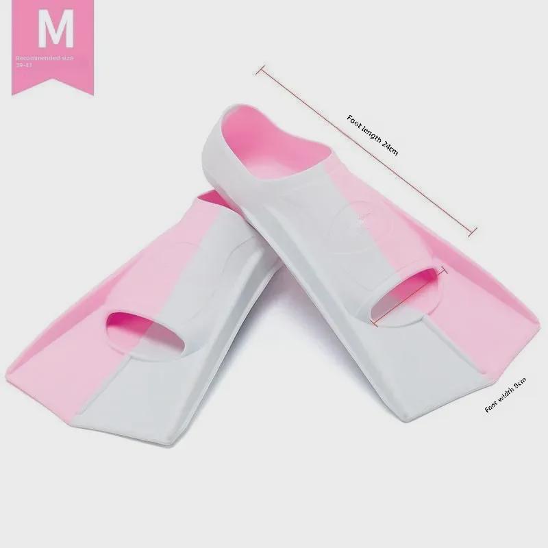 Silicone Short Swimming Fins for Adults & Kids - Ideal for Freestyle & Breaststroke Training