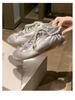 Wishing Girl Bow Ballet Training Shoes Women's 2025 Summer New Sports and Leisure Shoes Retro Silk White Shoes