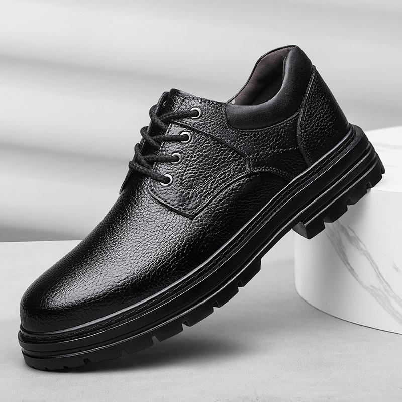 Men Genuine Leather Casual Shoes Lace Up Soft Sole Shoes Luxury Middle-aged Old Man Business Oxfords Shoes Big Size 49 50