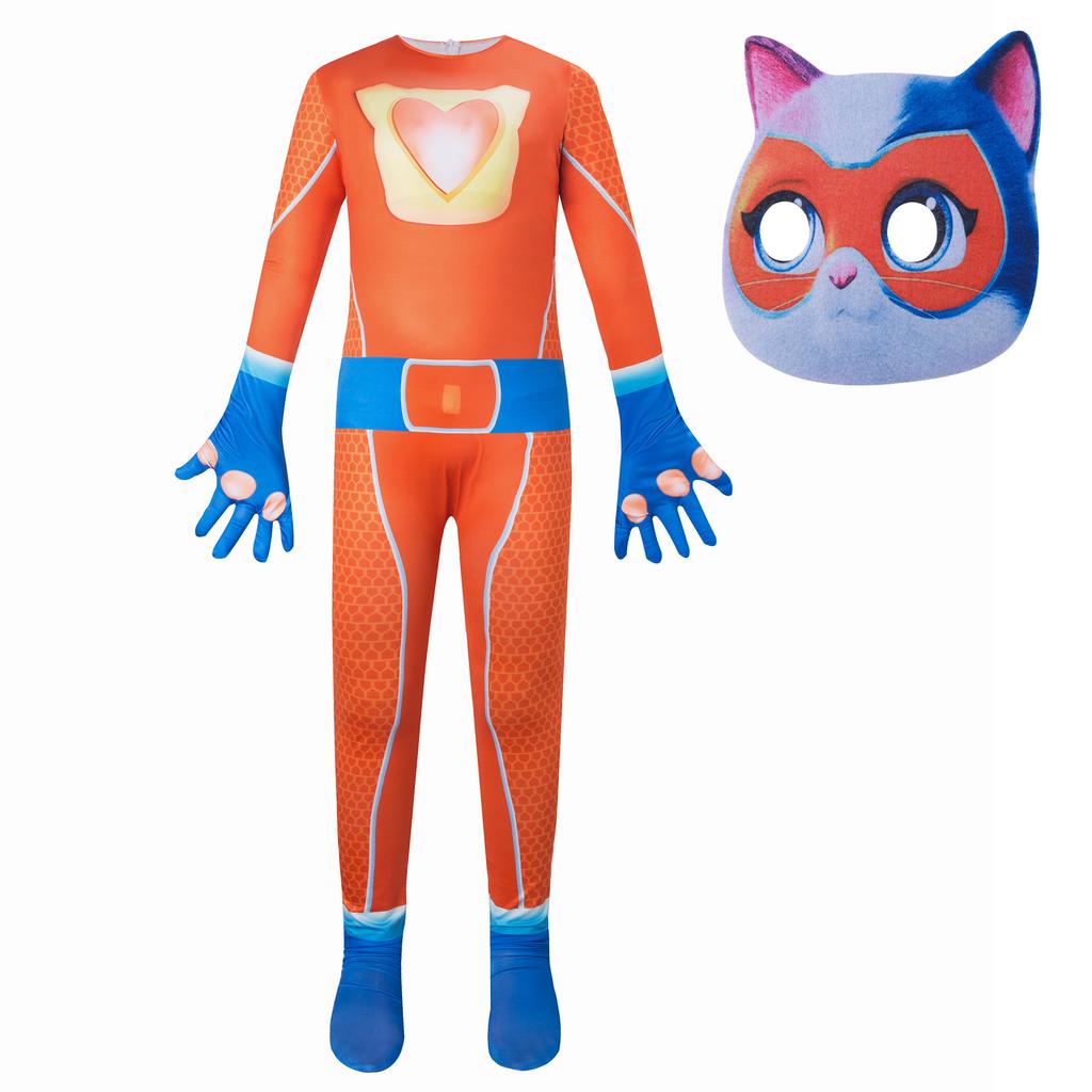 Anime Character Cosplay Jumpsuit Superkitties, Halloween Costumes, Performance Costumes, Super Cats
