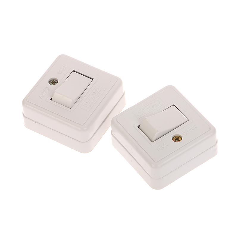 10Pcs Hand-Held Bedside Switch Square Flat Button Single Control Switch Wiring Button Rocker