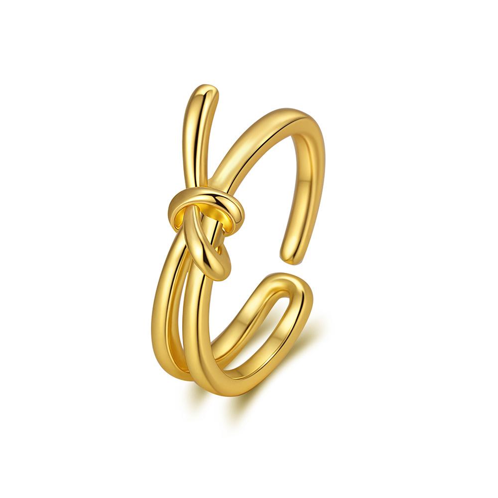 925 Sterling Silver Double Knot Finger Rings For Women Wedding Engagement Gift Party Charm Jewelry
