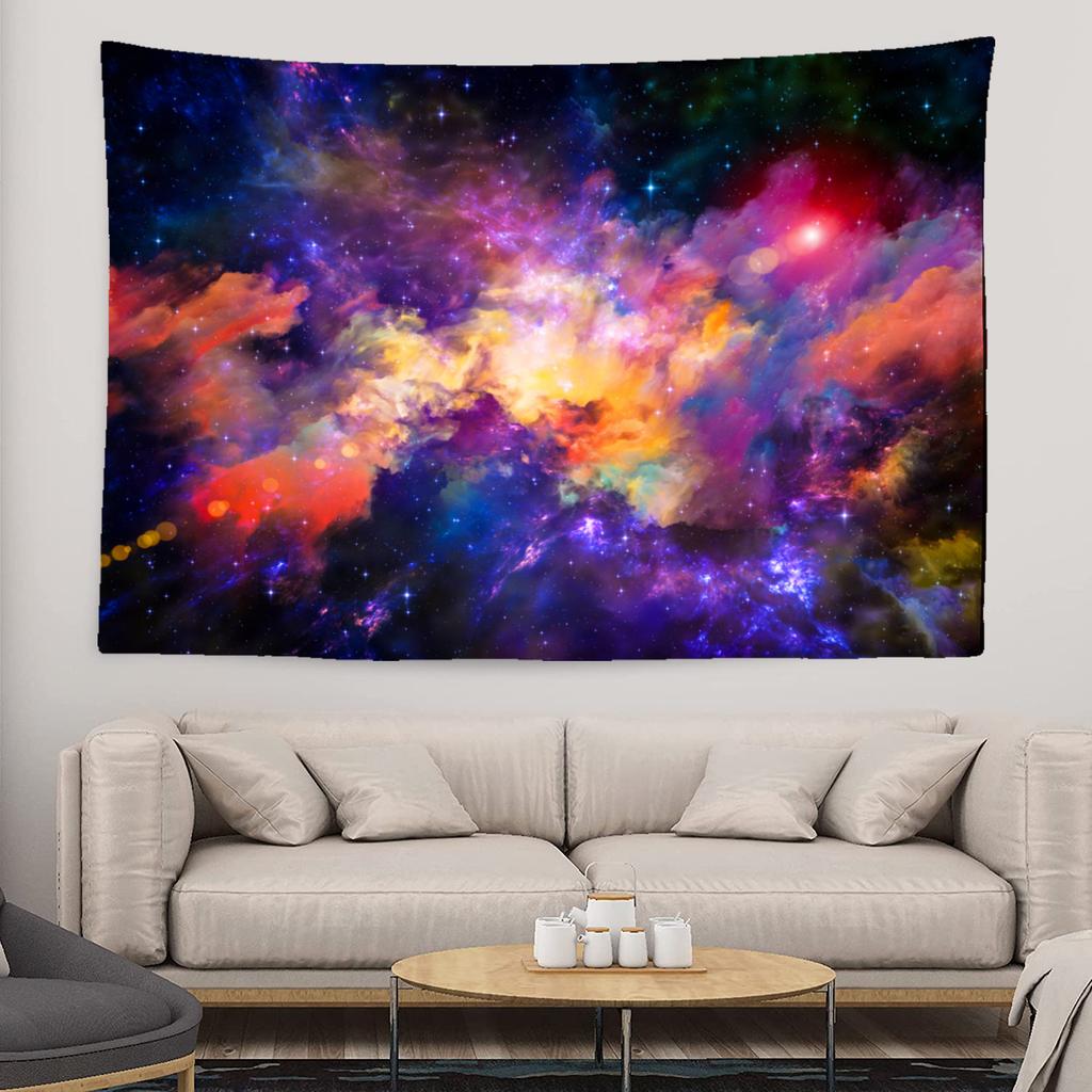 Starry Sky Galaxy Tapestry Fantasy Cloud Cover Wall Hanging Bohemian Hippie Witchcraft Art Dormitory Decoration