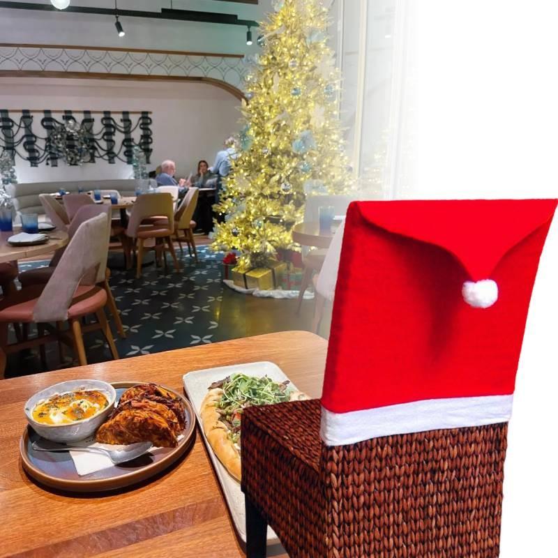 Cover Christmas Chair Table Decorate Xmas Hat Festival Garnish Restaurant Party