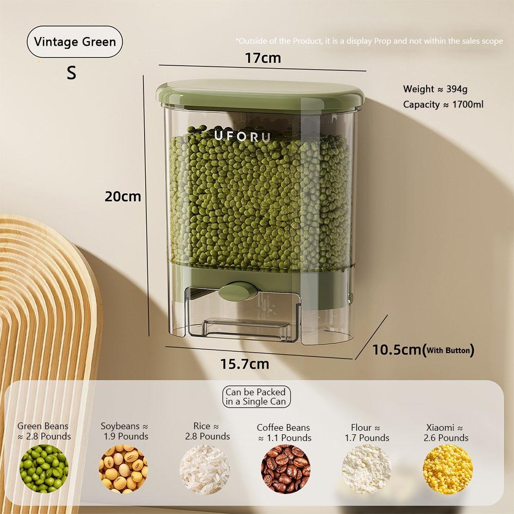 Plastic Sealed Rice Dispenser Wall Mounted Rice Dispenser Tank  Kitchen Accessories