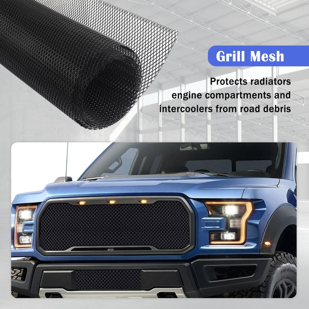 Trimmable Car Grill Mesh,Aluminum Alloy Automotive Grilles,Universal Mesh Grill Ert Fits For Front Bumper Hood Air Vents Spoiler Automotive Exterior