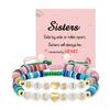 Sister Friendship Bracelet Adjustable Beaded Bohemian Bracelet Colorful Polymer Clay Beads Big Sis Bracelet Gift for Women Friends