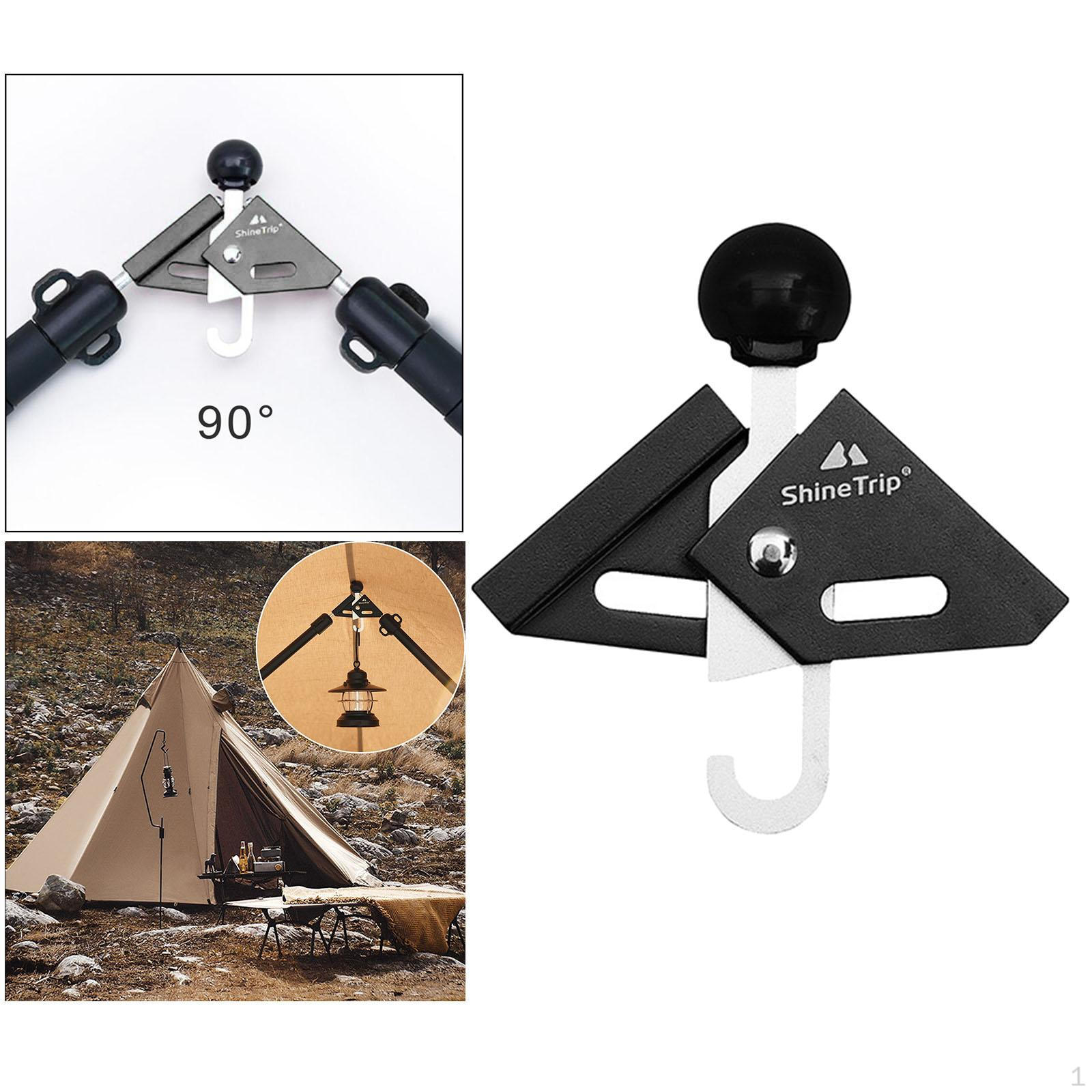 Adjustable Tarp Pole Tip Aluminum Alloy 90 Degree Adjusting Tarpaulin Rod Holder Joint Ball Ripping чёрный