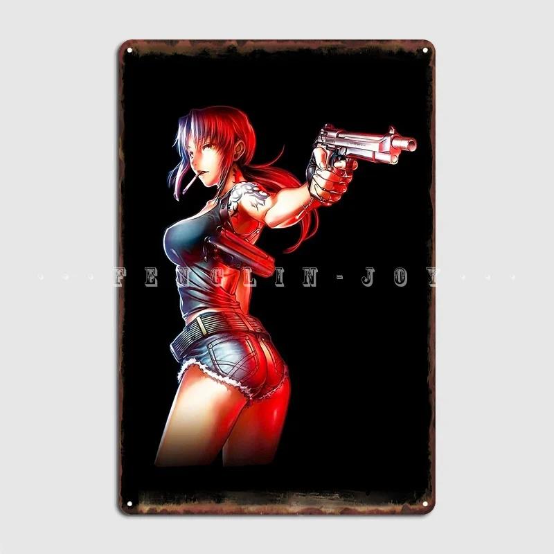 

Black Lagoon Revy Metal Sign Cinema Kitchen Home Wall Decor Personalized Tin Sign Poster 20x30cm
