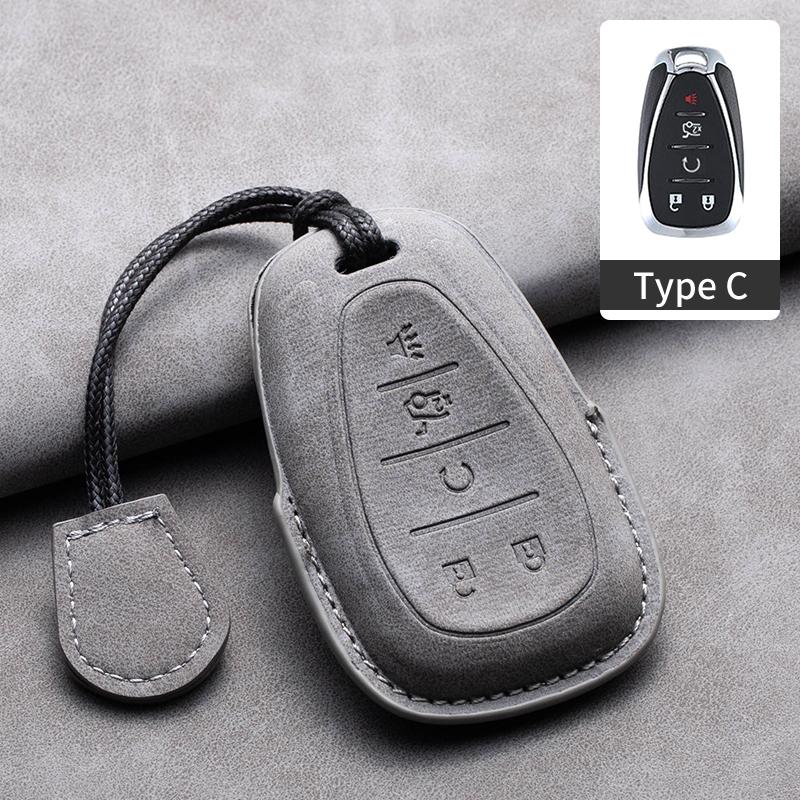 Leather Car Key Case Cover Protective Shell For Chevrolet Chevy Malibu Camaro Cruze Traverse Spark Equinox Sonic Volt Keychain