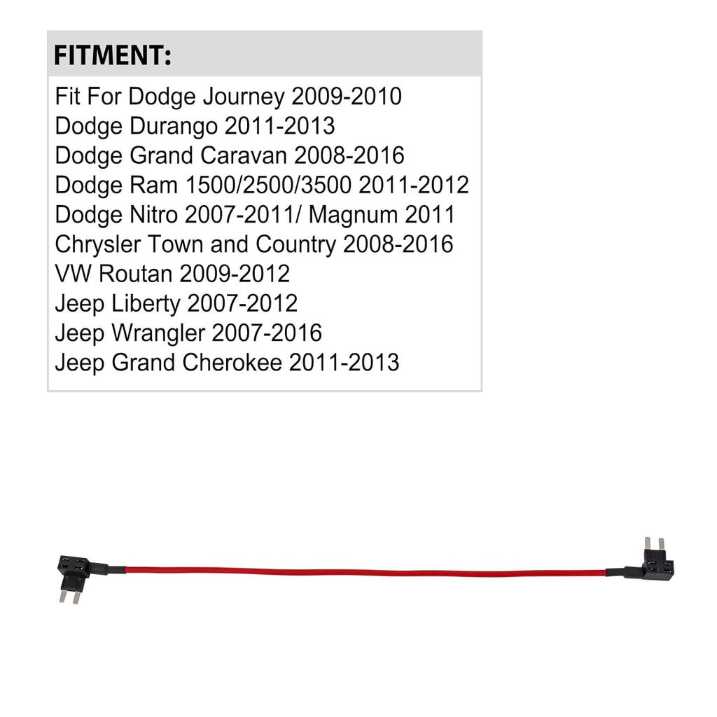 Fuse Adapter Fuse Holder TIPM Bypass Cable(14awg Wire/20 Amp), Repair Fuel Pump Relay Bypass Cable.Fit for 2007-2016 Chrysler Dodge Jeep VW.