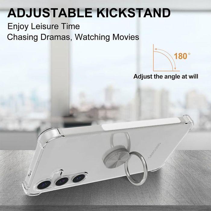 Coque Anneau - BOOLING - pour Samsung Galaxy S25 FE - Silicone Coin Renforcé Transparent