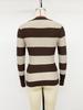 2026 Autumn Winter Slim-fit V-neck Stripe & Wave Pattern Long Sleeve Knit Sweater for Women