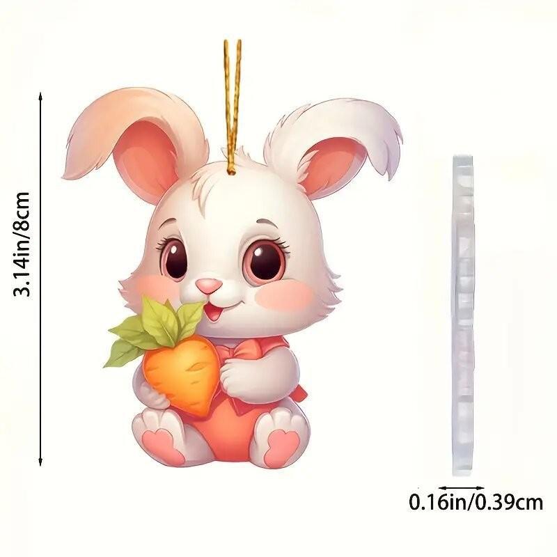 

Красочное акриловое украшение в виде кролика и морковки, игривый мультяшный автомобиль, подвеска-брелок для ключей