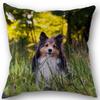New Custom Dog Sheltie Pillowcase Cotton Linen Fabric Square Zipper Pillowcase 45X45cm Wedding Decorative Pillow Cover