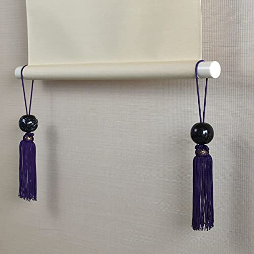 Wind chime, marble sphere, hanging scroll decoration, natural stone (tassel: purple), choice of tassel color.