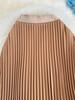 Classic High-Waist A-Line Pleated Midi Skirt - Versatile European & American Style for Women