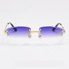 Rectangular Sun Glasses  90s Classic Fashion Summer Street Shot Decoration Luxury Metal square Frameless Sunglasses