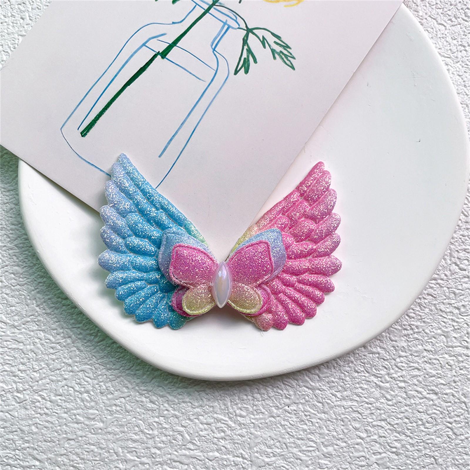 

Детская заколка для волос «Ангел», цветная градиентная золотая пудра, бант, заколка для волос, милая принцесса, зажим для девочки One Size синий