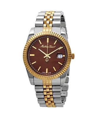 Rolly III Two Tone Stainless Steel Brown Dial Quartz H810BM Men's Watch