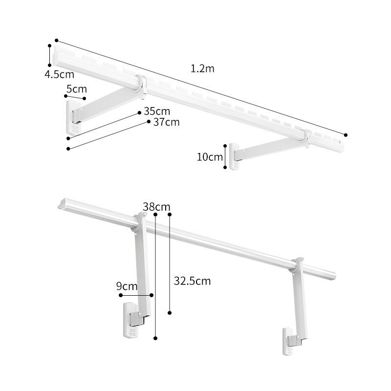 Wall-Mounted Folding Clothes Rack - Invisible, One-Piece Side-Hanging