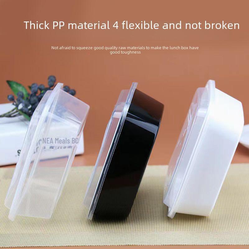 American Rectangular PP Disposable Lunch Box with Lid, Food Grade, Thickened for Takeaway