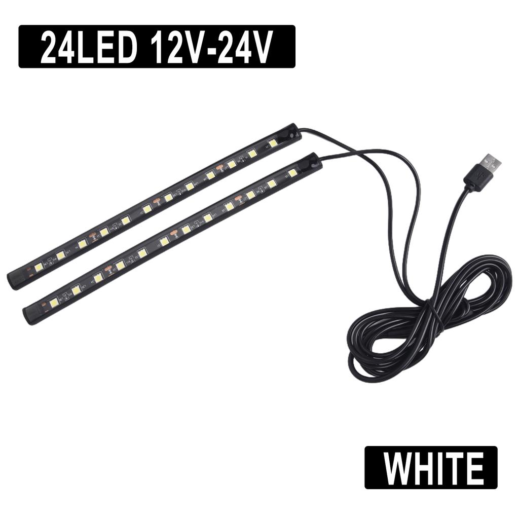 1.3 Meters*2 LED Foot Light Strip 4.8W Black+Transparent Blue
