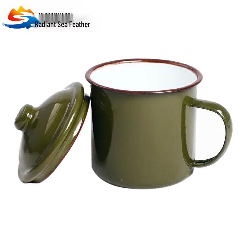 Vintage Military Green Enamel Mug