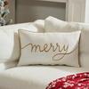 Christmas Tree Embroidery Pillowcase Merry Christmas Cushion Cover Sofa Headboard Waist Pillowcase Holiday Decoration