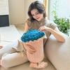 Rose Bouquet Pillow 2-in-1 Decorative Knitted Throw Pillow Blanket Machine Washable Bouquet Cushion for Couch