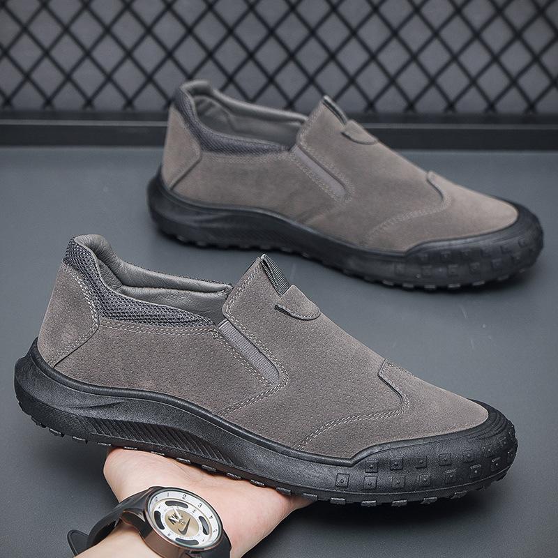 Labor insurance shoes men's shoes 2024 spring explosion low-top waterproof leather boots men's outdoor non-slip and wear-resistant casual work shoes