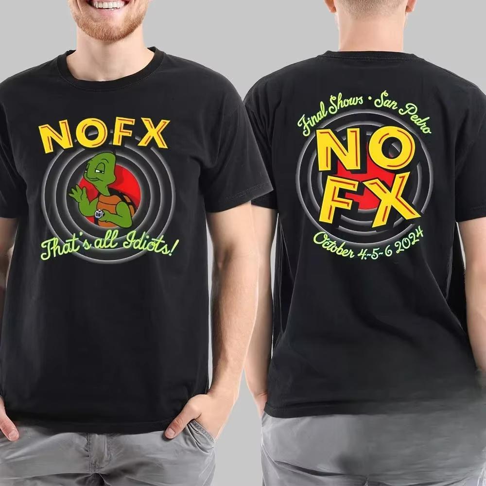 Herren Damen Fans Essentials Kurzarm Tops Modemarke Sommer Lässig Tägliches T-Shirt NOFX Rockband Grafik Baumwoll T-Shirt Unisex