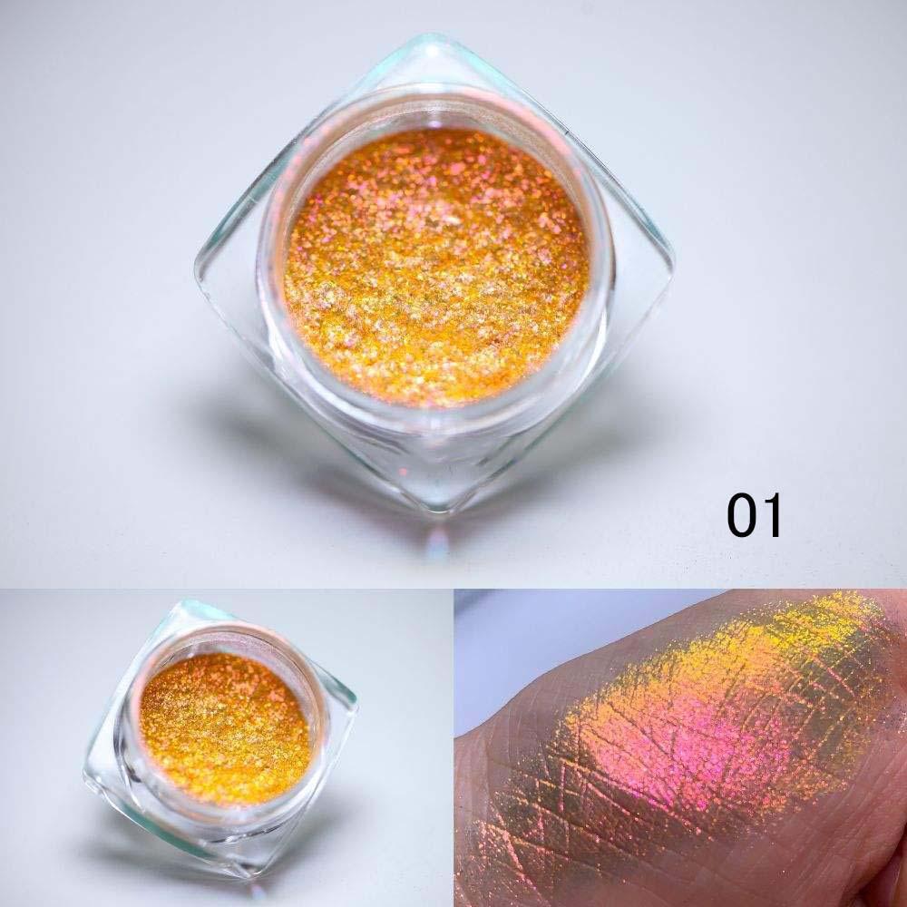 Multichrome Chameleon Eye Shadow Powder Nail Glitters Aurora Neon Rainbow Pigment Chrome Powder Iridescent Eyeshadow Nail Decors