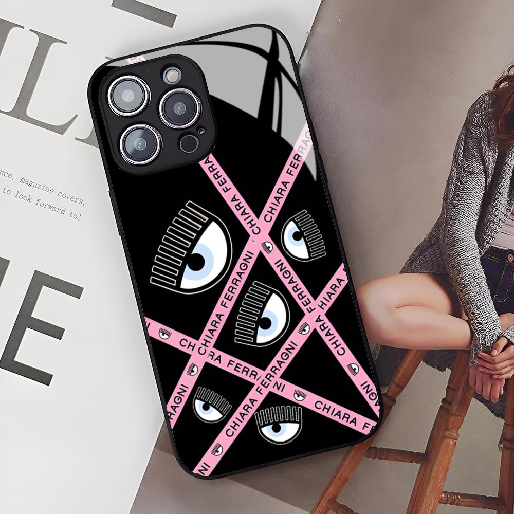 Hot Ferragnies Eyes Chiara Phone Case for Iphone 16 15 14 12 11 13 Pro Max Mini X Xr Xs Se 8 Puls glass Cover