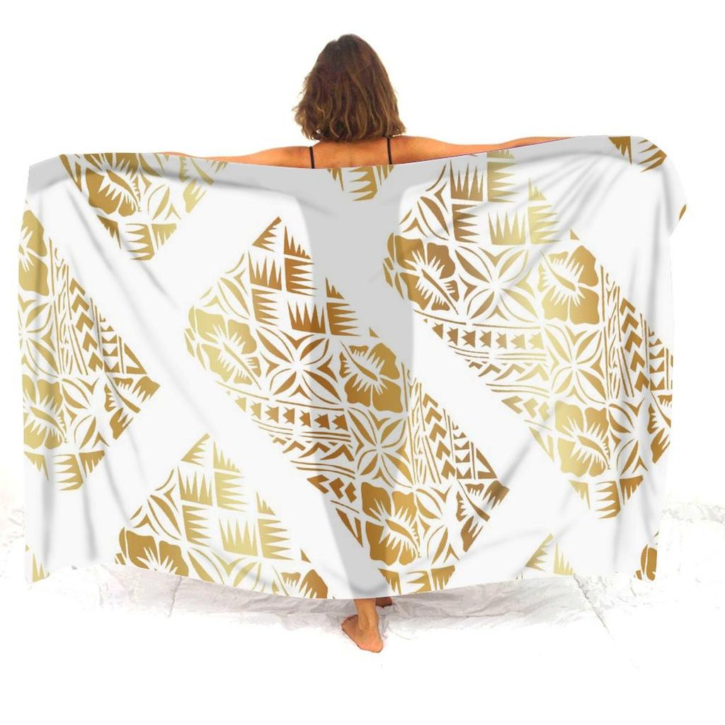 Resort Seaside Tourism Tribal Ethnic Style Women'S Sarong Polynesian Print Custom Seaside Beach Dress