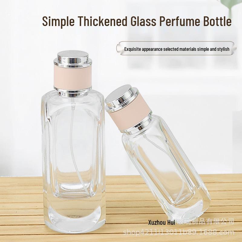 Transparent Refillable Perfume Bottle Set: 50ml & 100ml, High-End Glass, Portable Spray Empty Bottles 50ml Transparent Glass