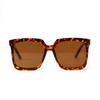 Ochelari 3555 Ochelari de soare pătrați cu ramă mare, culoarea carapacei de broască țestoasă, bej, pentru femei, ochelari de soare pentru bărbați