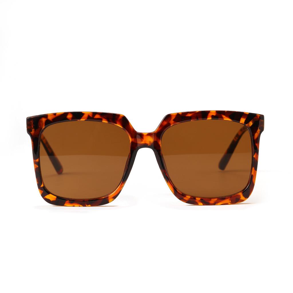 Ochelari 3555 Ochelari de soare pătrați cu ramă mare, culoarea carapacei de broască țestoasă, bej, pentru femei, ochelari de soare pentru bărbați