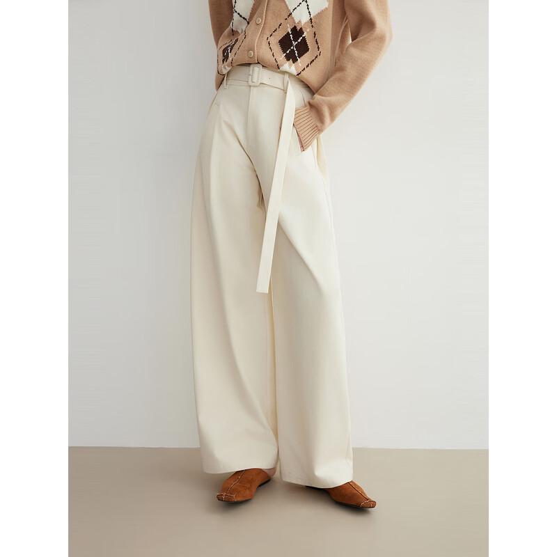 

ELLE Women s Thickened French Cotton Wide-Leg Lounge Pants L