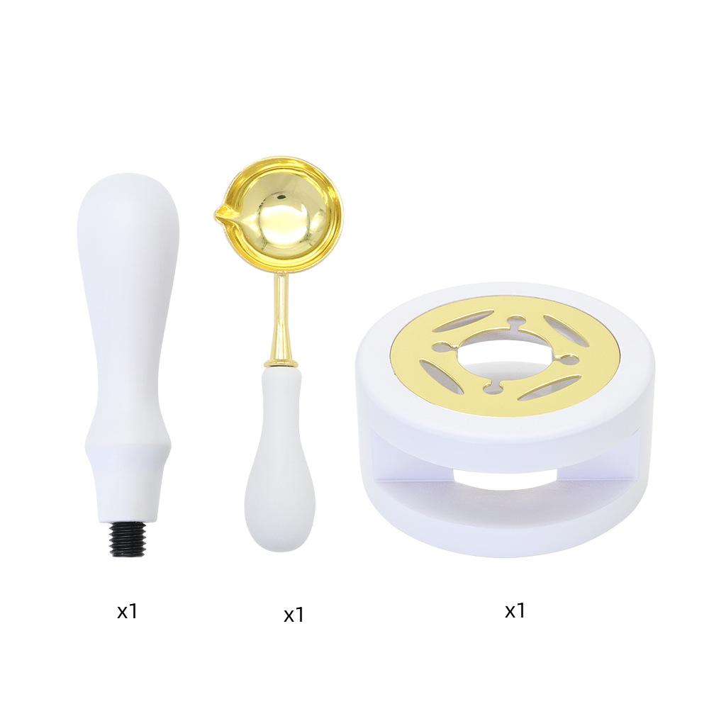 Wachssiegel-Stempel-Set, Lackofen, Massivholzofen, Feuerfarbe, Siegelzubehör, Wachslöffel, Siegellack, Schmelztiegel, Bastelzubehör