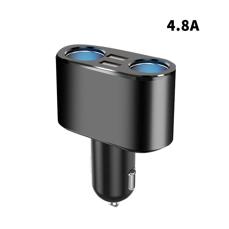 Auto-Zigarettenanzünder-Splitter-Ladegerät 2 USB QC 3.0 Schnellladung 12V Auto-Ladenetzteilstecker für iPhone Typ C