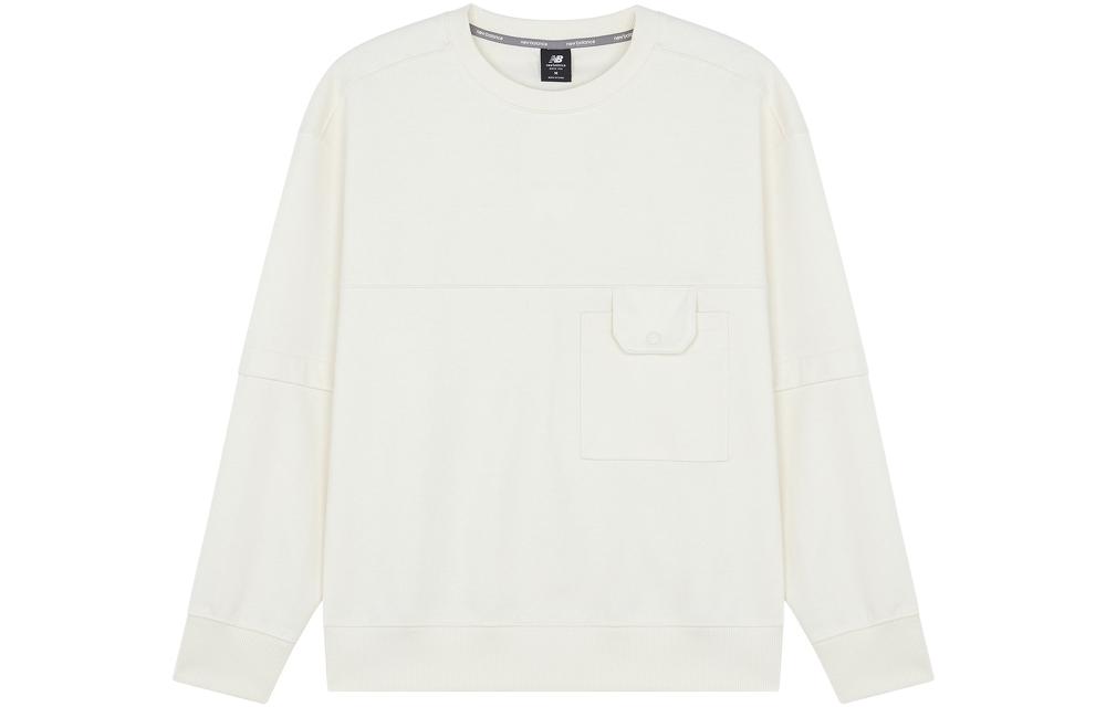 New Balance Sweatshirts Men s Ivory White Crew Neck Moderate Regular AMT21369-IV XL