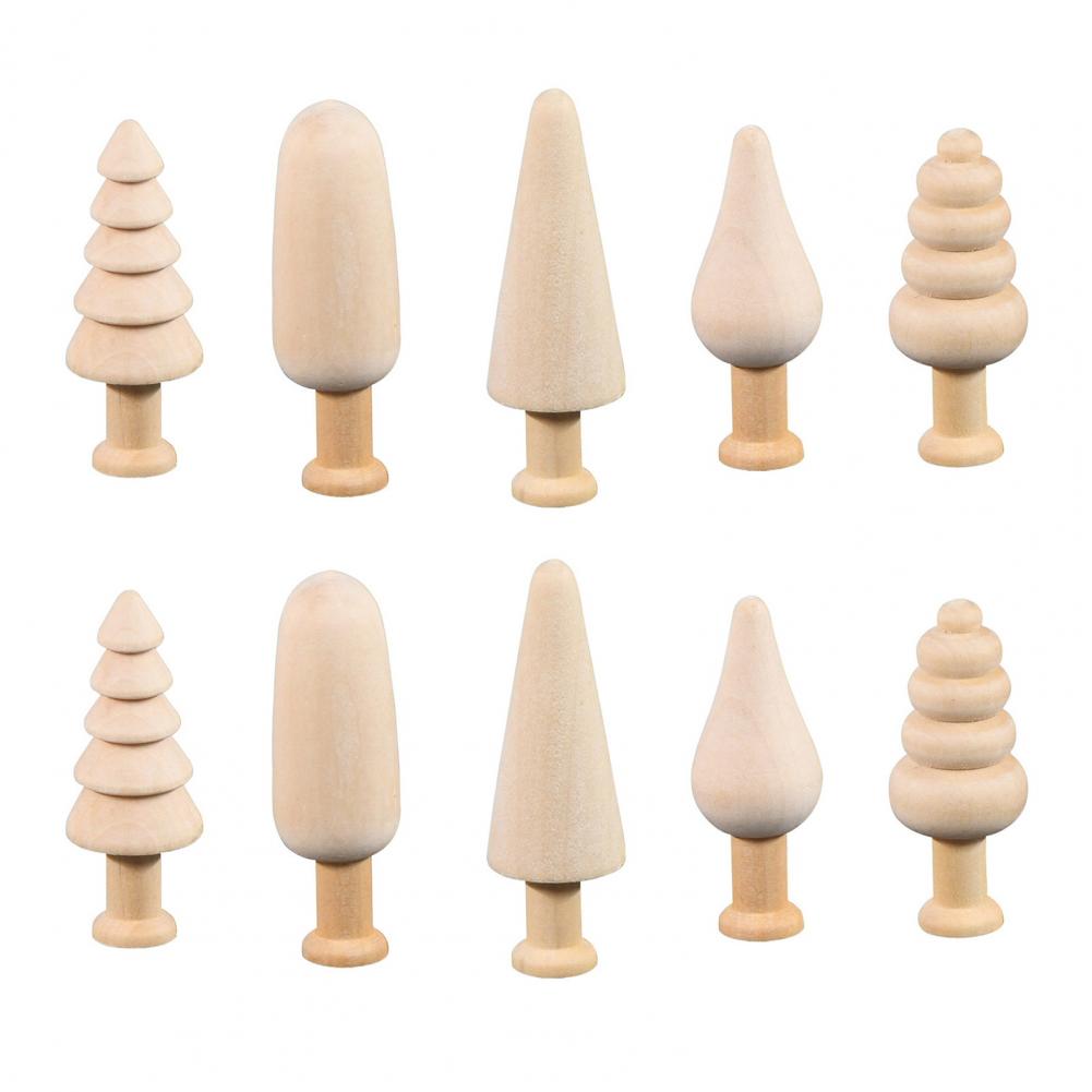 

10 шт./набор незаконченных деревянных миниатюрных деревьев, окрашенных поделок, кукол-прищепок, деревянных украшений, сделай сам, с круглыми углами, детских игрушек, украшений в виде грибов